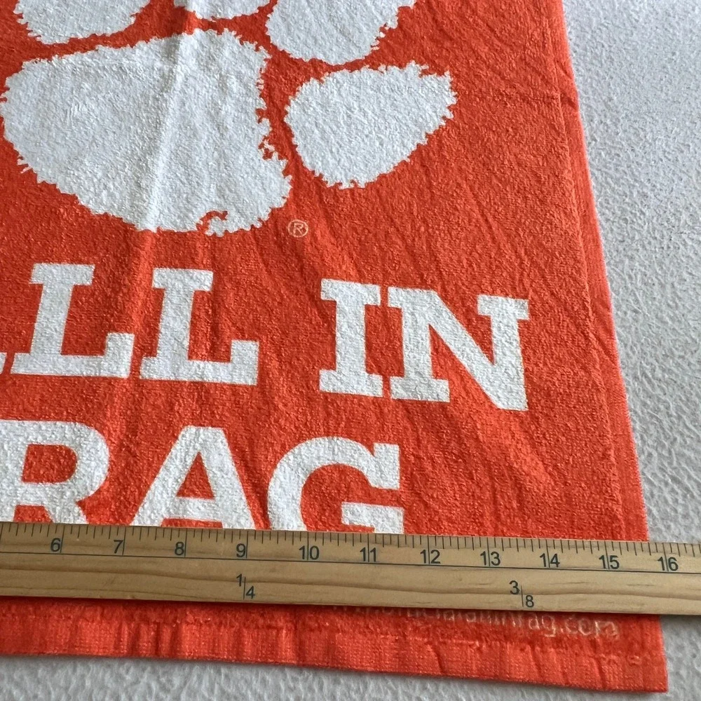The Official All In Rag‎ Clemson Tigers Towel Paw Print Graphic Orange Golf New